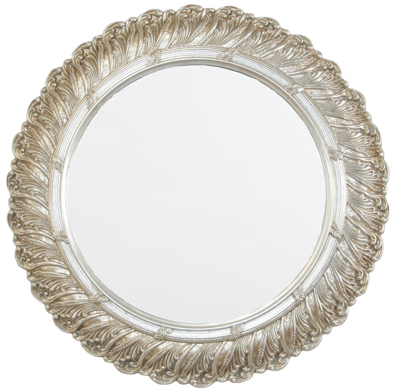 TS062 Wall décor art mirror silver classic ornate round